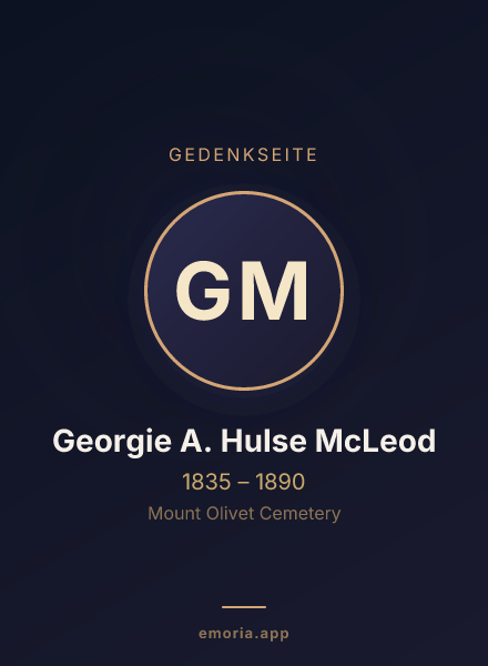 Gedenkportrait von Georgie A. Hulse McLeod
