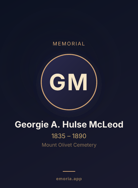 Memorial portrait of Georgie A. Hulse McLeod
