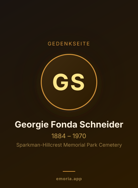 Gedenkportrait von Georgie Fonda Schneider