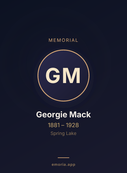 Memorial portrait of Georgie Mack