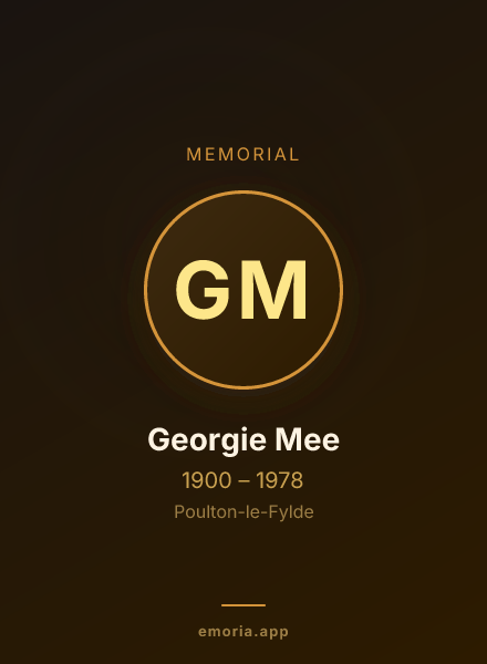Memorial portrait of Georgie Mee
