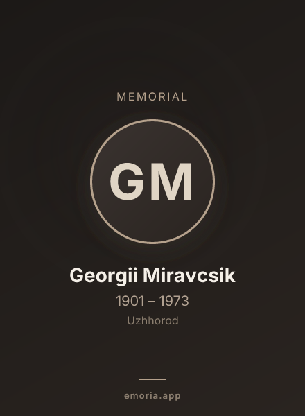 Memorial portrait of Georgii Miravcsik