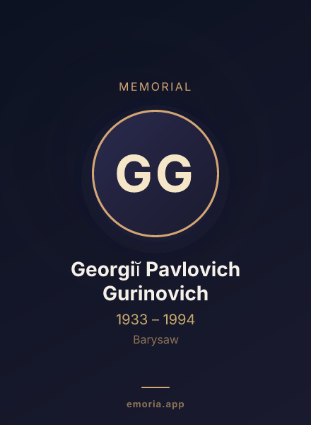 Memorial portrait of Georgiĭ Pavlovich Gurinovich