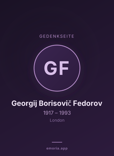 Gedenkportrait von Georgij Borisovič Fedorov