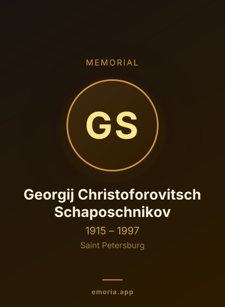 Memorial portrait of Georgij Christoforovitsch Schaposchnikov