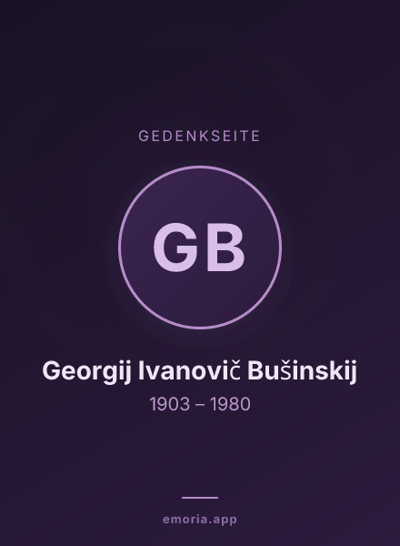 Gedenkportrait von Georgij Ivanovič Bušinskij