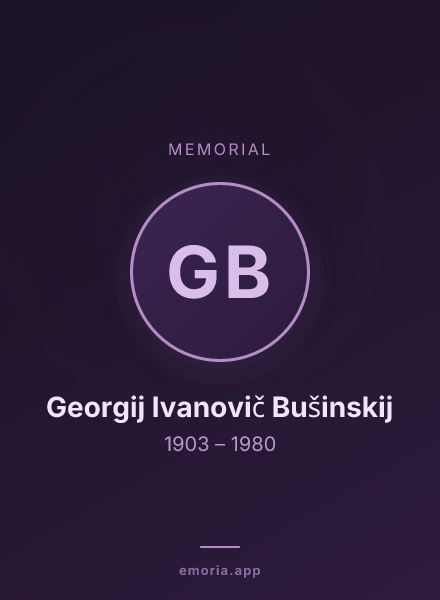 Memorial portrait of Georgij Ivanovič Bušinskij