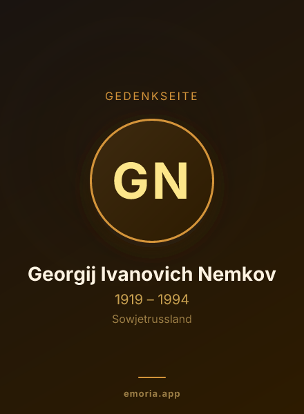 Gedenkportrait von Georgij Ivanovich Nemkov