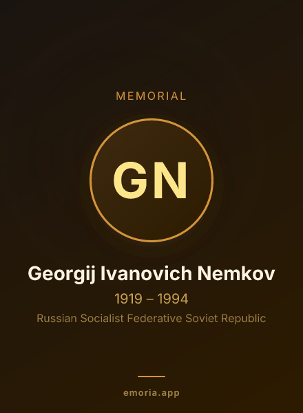 Memorial portrait of Georgij Ivanovich Nemkov