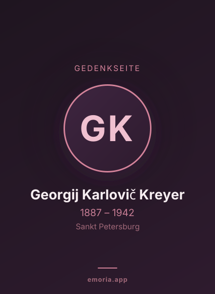 Gedenkportrait von Georgij Karlovič Kreyer