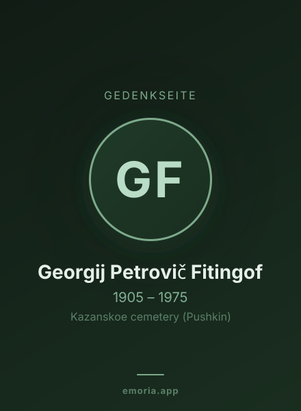 Gedenkportrait von Georgij Petrovič Fitingof