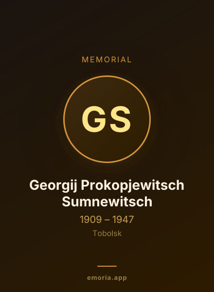 Memorial portrait of Georgij Prokopjewitsch Sumnewitsch