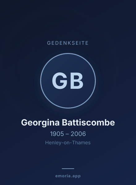 Gedenkportrait von Georgina Battiscombe