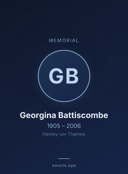 Memorial portrait of Georgina Battiscombe