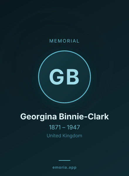 Memorial portrait of Georgina Binnie-Clark
