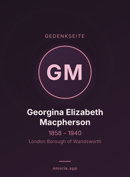 Gedenkportrait von Georgina Elizabeth Macpherson