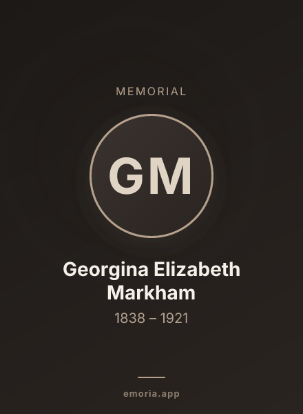 Memorial portrait of Georgina Elizabeth Markham