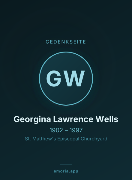 Gedenkportrait von Georgina Lawrence Wells