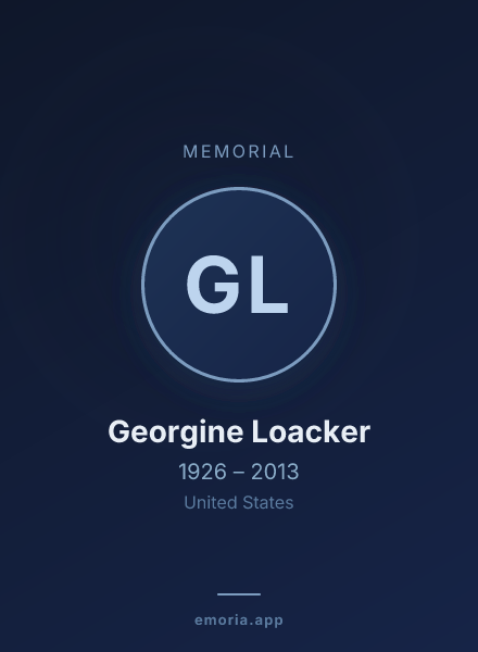 Memorial portrait of Georgine Loacker