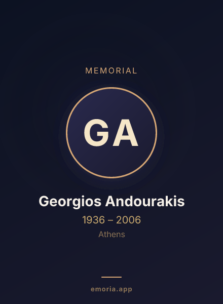 Memorial portrait of Georgios Andourakis
