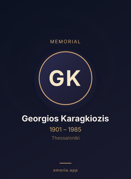 Memorial portrait of Georgios Karagkiozis