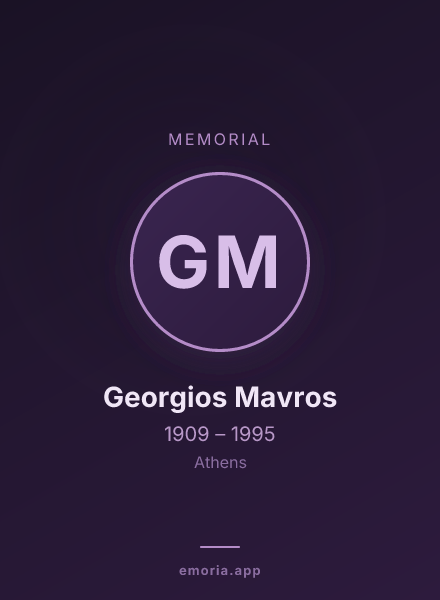 Memorial portrait of Georgios Mavros