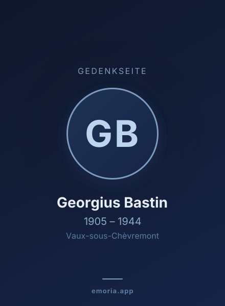 Gedenkportrait von Georgius Bastin
