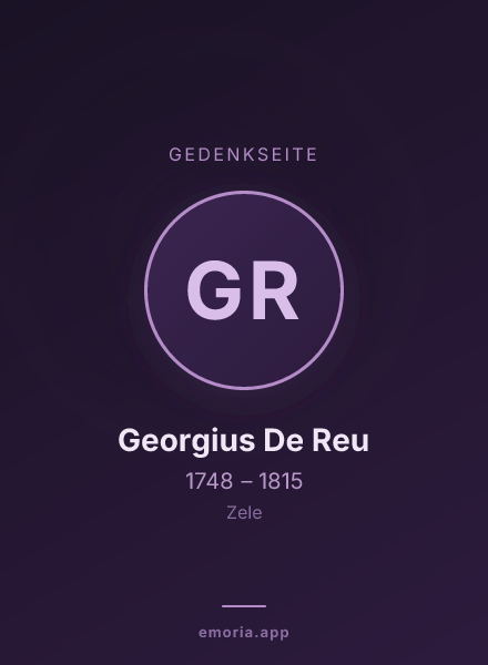 Gedenkportrait von Georgius De Reu