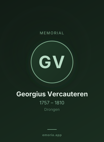 Memorial portrait of Georgius Vercauteren