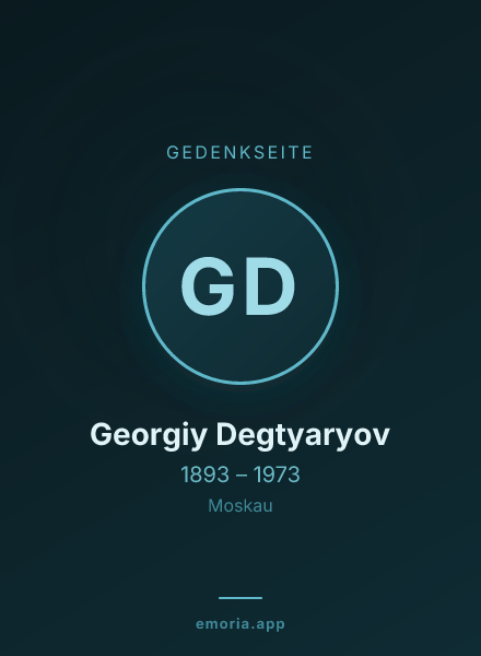 Gedenkportrait von Georgiy Degtyaryov