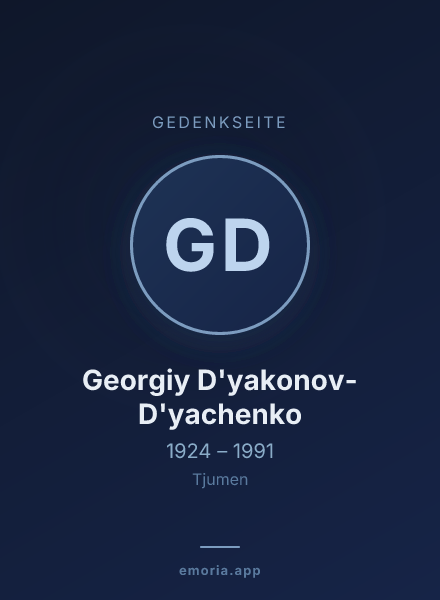 Gedenkportrait von Georgiy D'yakonov-D'yachenko