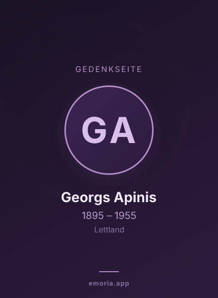 Gedenkportrait von Georgs Apinis
