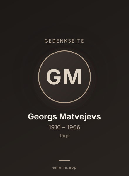 Gedenkportrait von Georgs Matvejevs