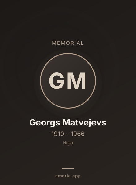 Memorial portrait of Georgs Matvejevs