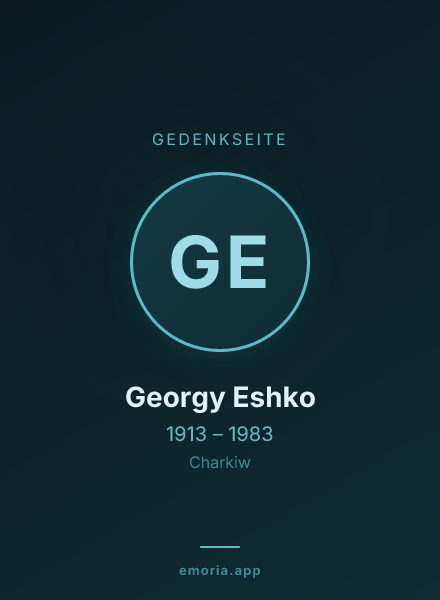 Gedenkportrait von Georgy Eshko