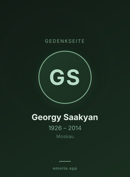Gedenkportrait von Georgy Saakyan