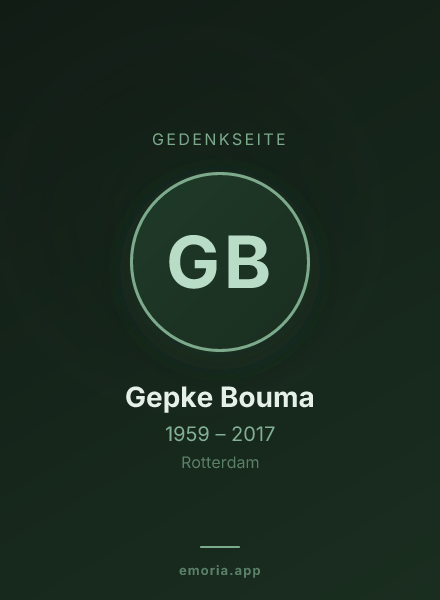 Gedenkportrait von Gepke Bouma