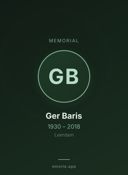 Memorial portrait of Ger Baris