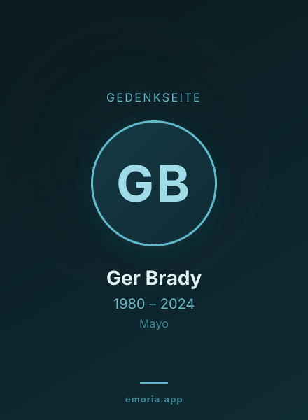 Gedenkportrait von Ger Brady