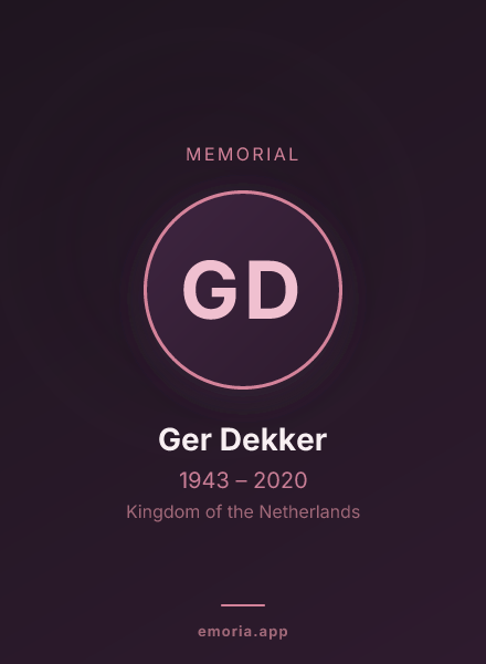Memorial portrait of Ger Dekker