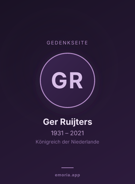 Gedenkportrait von Ger Ruijters