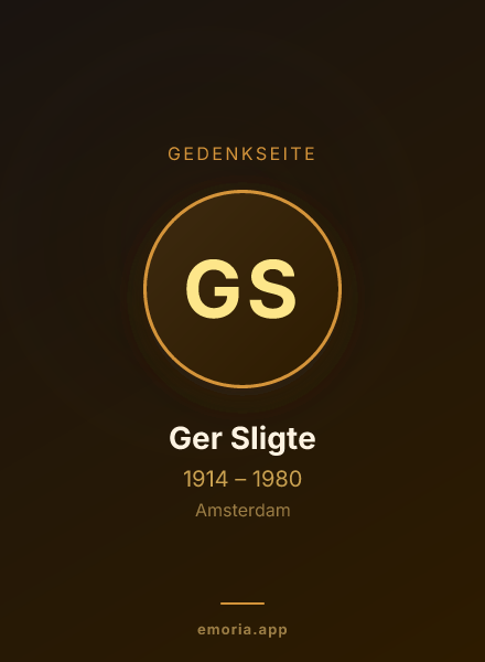 Gedenkportrait von Ger Sligte