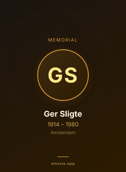 Memorial portrait of Ger Sligte