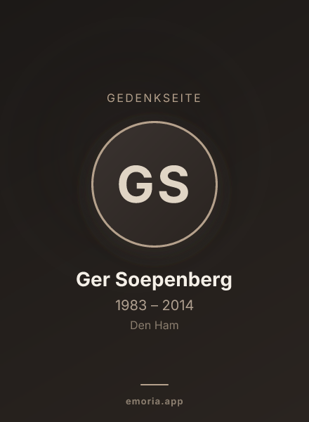 Gedenkportrait von Ger Soepenberg