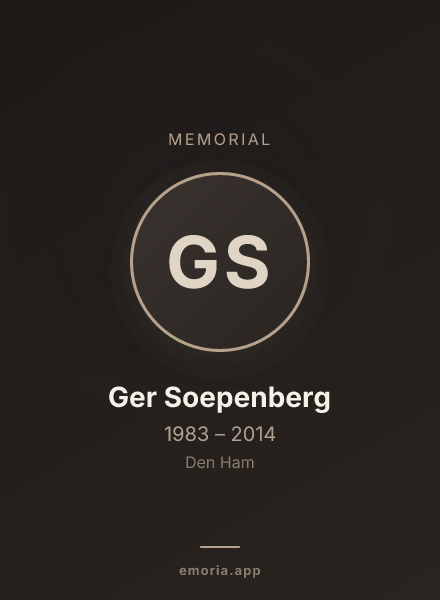 Memorial portrait of Ger Soepenberg