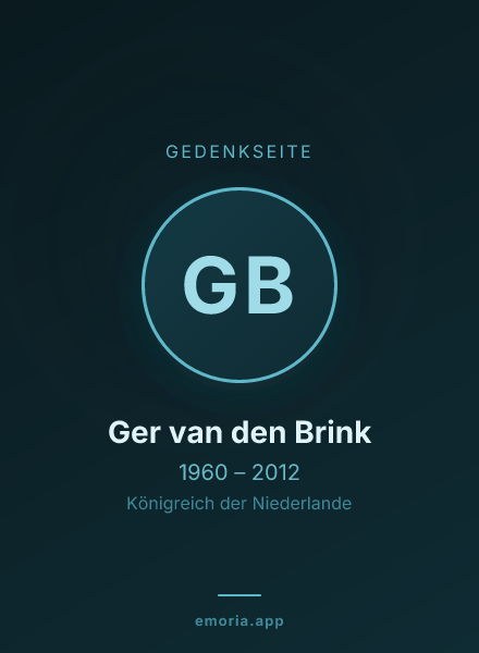 Gedenkportrait von Ger van den Brink