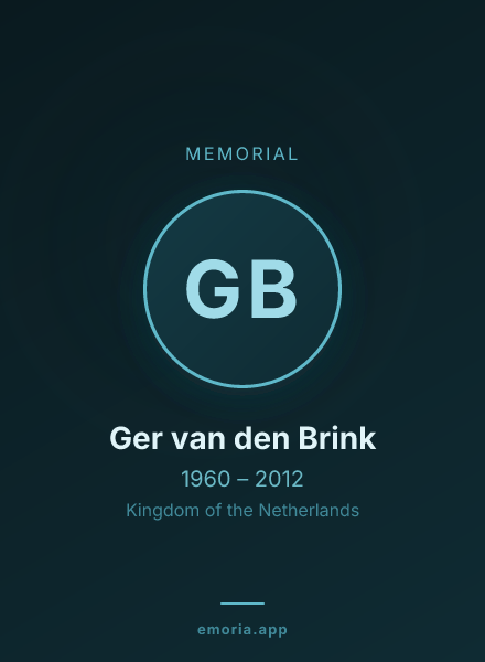 Memorial portrait of Ger van den Brink
