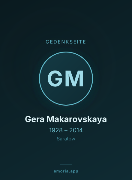 Gedenkportrait von Gera Makarovskaya