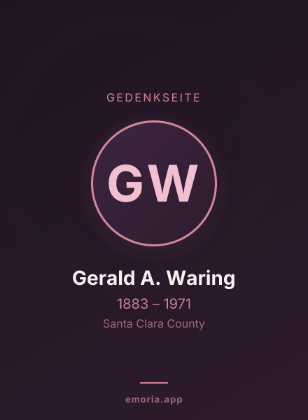 Gedenkportrait von Gerald A. Waring