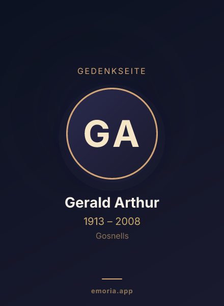 Gedenkportrait von Gerald Arthur